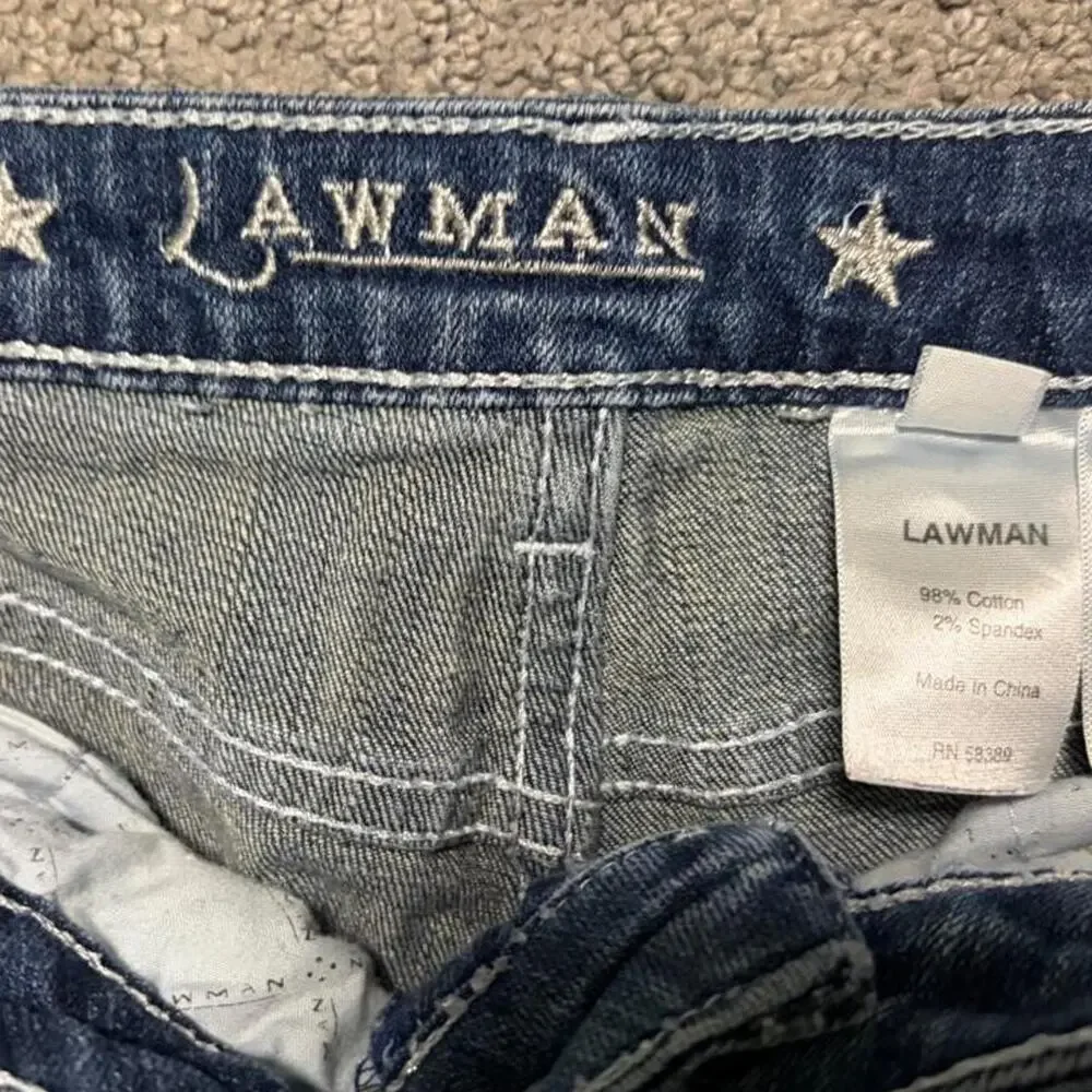 Y2k lawman embroidered jeans dark